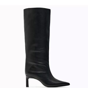 ZARA HEELED LEATHER KNEE HIGH BOOTS 3001/210/800/39